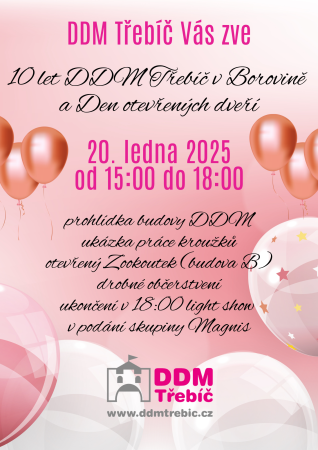 Den otevřených dveří DDM Třebíč k příležitosti 10 let