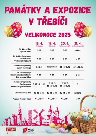 Velikonoce 2025 - Památky a expozice v Třebíči