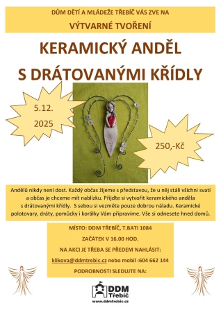Výtvarné tvoření Keramický anděl